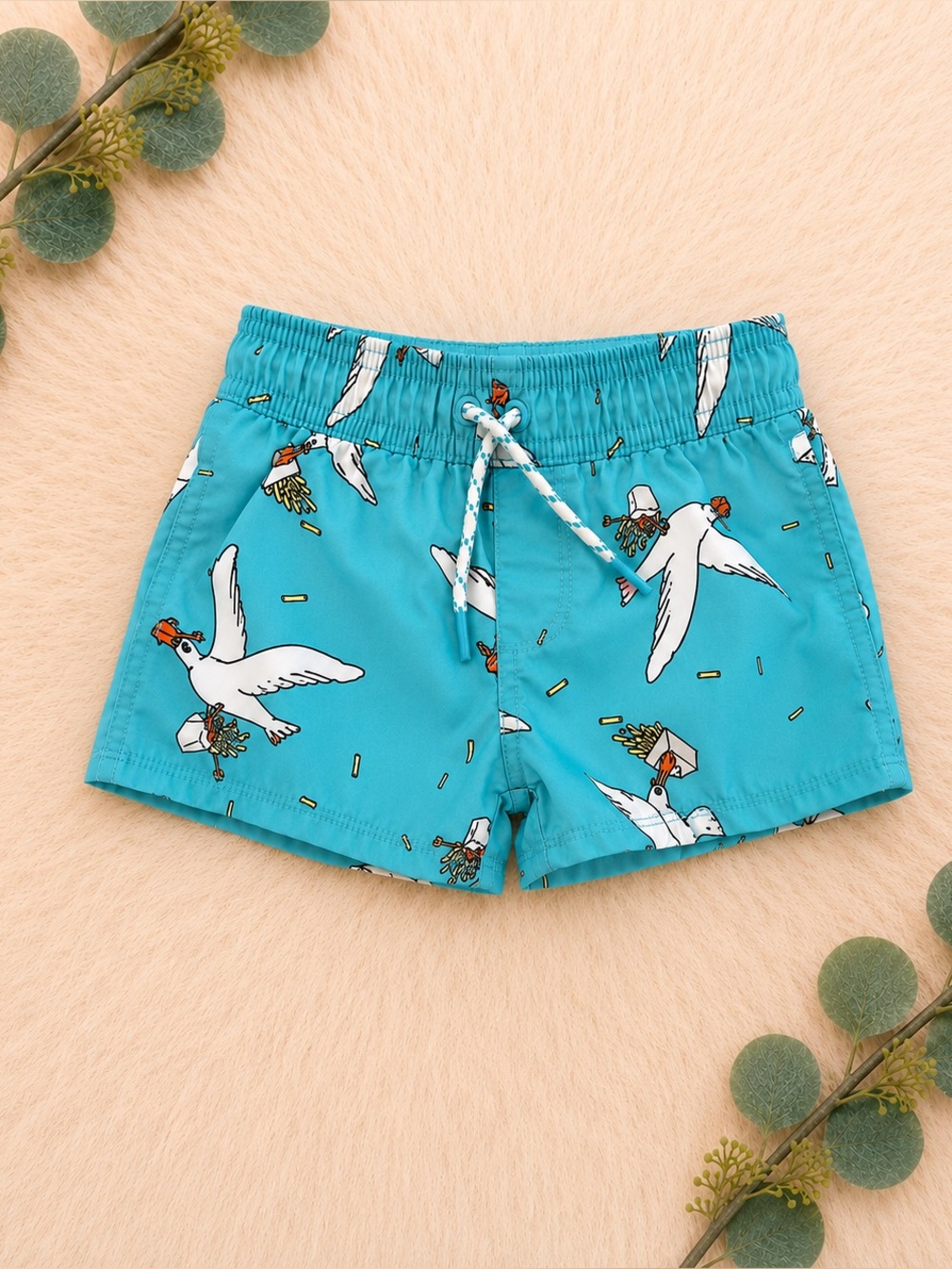 Cat & Jack Turquoise Seagull Print Swim Shorts